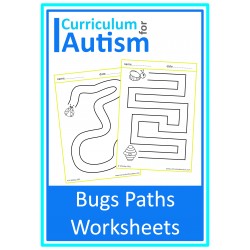 Bug Pre Writing Paths Pencil Skills Worksheets